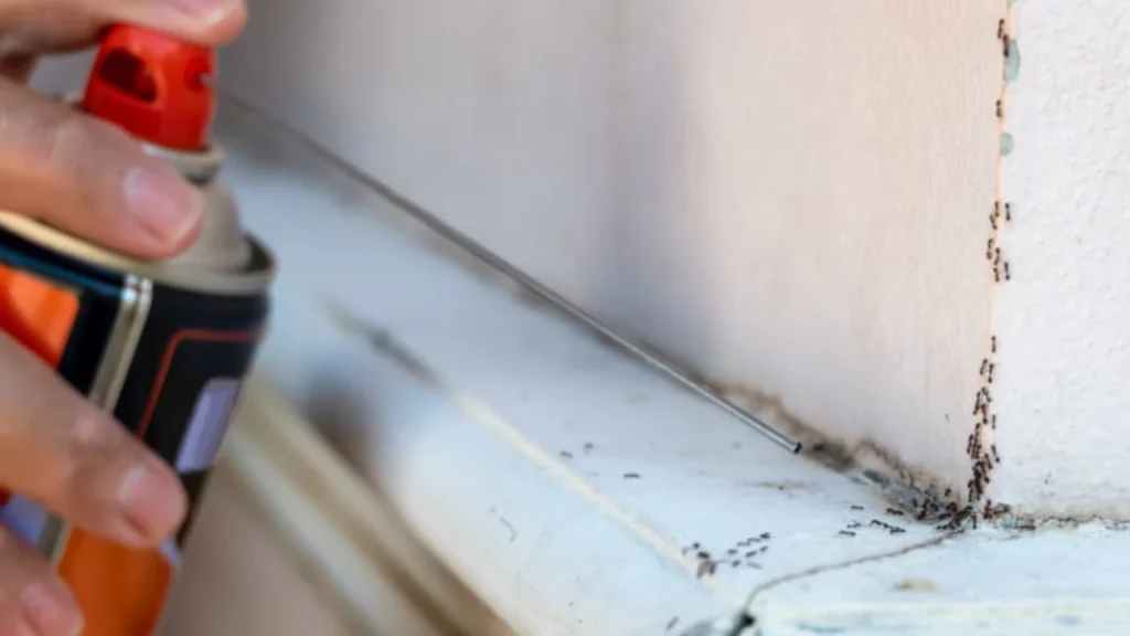 Aplicación de tratamiento especializado contra hormigas