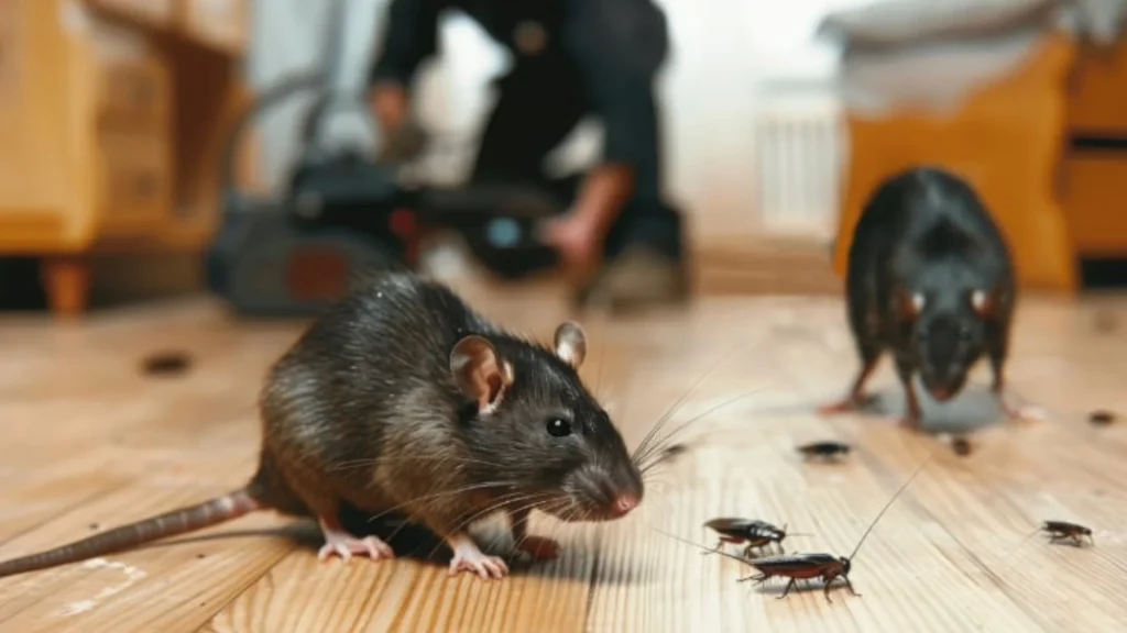 Técnico certificado realizando fumigación de ratas