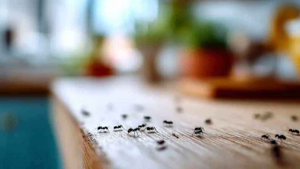 Plaga de hormigas en cocina dentro del hogar